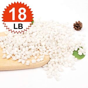 18 Pounds White Decorative Pebbles Small Aquarium Gravel River Rock,Garden Ornamental Pebbles Rocks, Natural Polished Decorative Gravel,Decorative Stones,Pebbles,Decor Gravel for Landscaping (White)