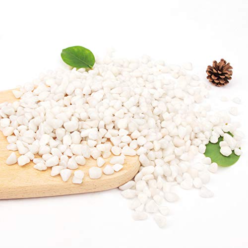 18 Pounds White Decorative Pebbles Small Aquarium Gravel River Rock,Garden Ornamental Pebbles Rocks, Natural Polished Decorative Gravel,Decorative Stones,Pebbles,Decor Gravel for Landscaping (White)