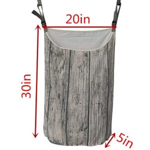 Amlrt Door Hanging Laundry Hamper with Stainless Steel Hooks