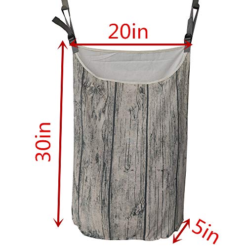 Amlrt Door Hanging Laundry Hamper with Stainless Steel Hooks