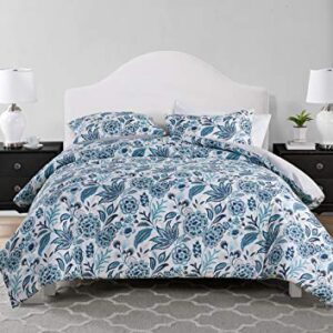 Tahari Home - Full Comforter Set, 3-Piece Bedding with Matching Shams, Stylish Home Decor (Val Blue, Full/Queen)