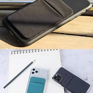 3Pack Cell Phone Card Holder for Back of Phone,Stretchy Lycra Stick on Wallet Pocket Credit Card ID Case Pouch Sleeve Adhesive Sticker for iPhone Samsung Galaxy Android-Dark Green&Blue Gray&Black