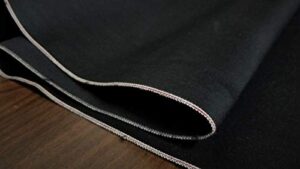 black cotton dinem japanese selvedge denim, fabric by the yard width: 30 inches
