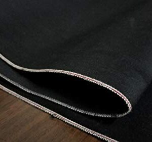 Black Cotton dinem Japanese Selvedge Denim, Fabric by The Yard Width: 30 inches