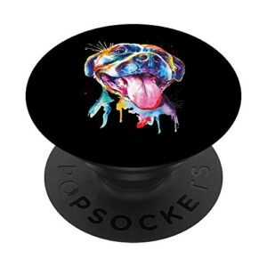 pitbull - artistic splash art animal colorful dog breed gift popsockets popgrip: swappable grip for phones & tablets