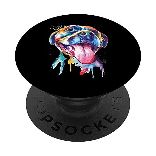 Pitbull - Artistic Splash Art Animal Colorful Dog Breed Gift PopSockets PopGrip: Swappable Grip for Phones & Tablets