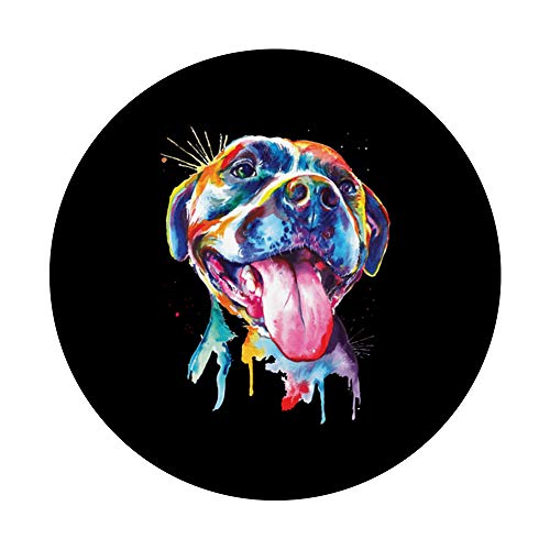 Pitbull - Artistic Splash Art Animal Colorful Dog Breed Gift PopSockets PopGrip: Swappable Grip for Phones & Tablets