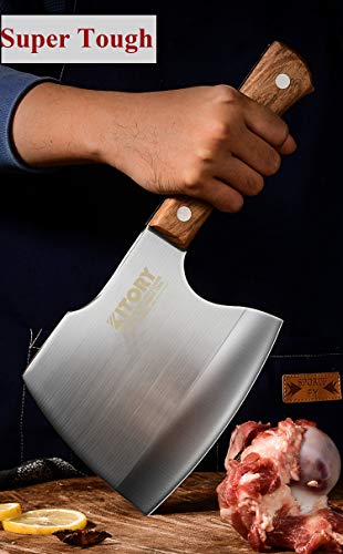 Kitory Super Heavy Duty Meat Cleaver eapecially for big bone and frozen meat - bone breaker - butcher kitchen axe knife - K5