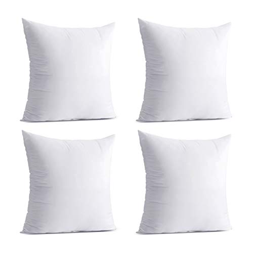 Calibrate Timing 4 Packs 18 x 18 Pillow Inserts, Hypoallergenic 18 inches Square Cushion Pillow Filler, Decorative Couch Pillows Stuffer