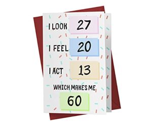 funny 60th birthday cards for women or men – for friends, family, lover, etc. – funny birthday cards 60 years old – perfect funny birthday cards 60th anniversary – with envelope