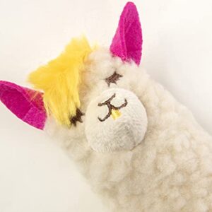 SmartyKat Leggy Llama Kicker Plush Catnip Cat Toy - White/Pink, One Size