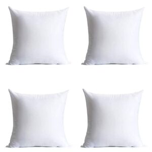 calibrate timing 20 x 20 inches pillow inserts, set of 4 hypoallergenic brushed microfiber liner down alternative filled square cushion throw pillow