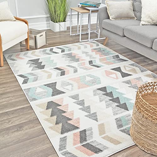 Rugs America Mika Collection MO50A Mint Lime Contemporary Geometric Area Rug 8'0"x10'0"