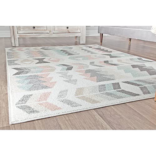 Rugs America Mika Collection MO50A Mint Lime Contemporary Geometric Area Rug 8'0"x10'0"