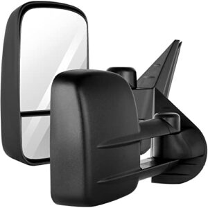 anpart towing mirrors fit for 2008-2013 for chevy for silverado for gmc for sierra 1500/2500 hd/3500 tow mirrors with a pair lh and rh side manual regulation no heating no turn signal lamp