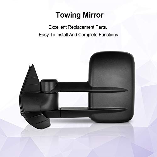 ANPART Towing Mirrors Fit for 2008-2013 For Chevy For Silverado For GMC For Sierra 1500/2500 HD/3500 Tow Mirrors With A Pair LH and RH Side Manual Regulation No Heating No Turn Signal Lamp