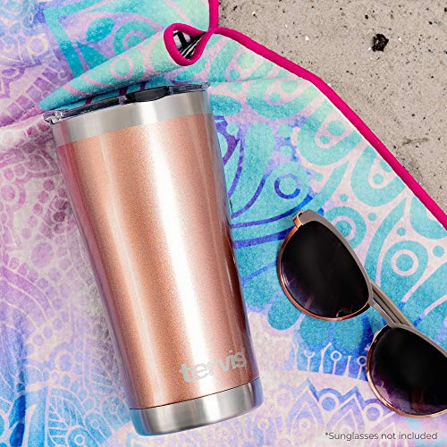 Tervis Mint Grandma Floral Stainless Steel Insulated Tumbler with Clear and Black Hammer Lid, 20oz, Silver