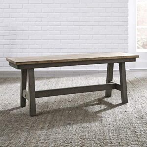 liberty furniture industries lindsey farm backless bench, w48 x d14 x h18, light gray