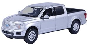 2019 ford f-150 limited crew cab pickup truck metallic silver 1/24-1/27 diecast model car by motormax 79364