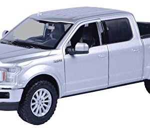 2019 Ford F-150 Limited Crew Cab Pickup Truck Metallic Silver 1/24-1/27 Diecast Model Car by Motormax 79364