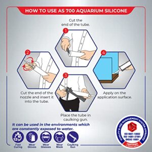 Aquarium 100% Silicone Sealant (10.4 fl oz) Safe for Fish (1 Pack)