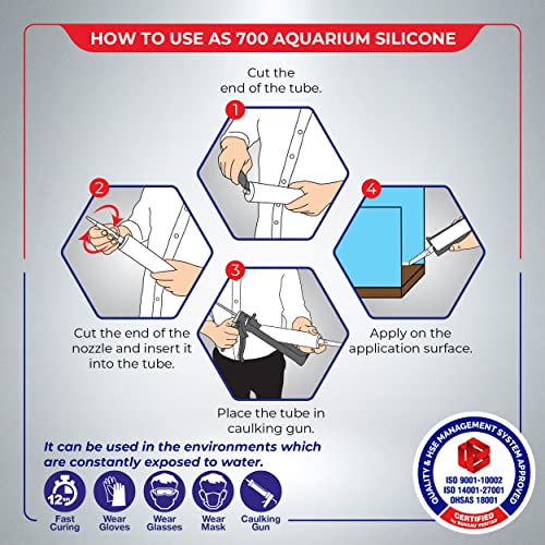 Aquarium 100% Silicone Sealant (10.4 fl oz) Safe for Fish (1 Pack)