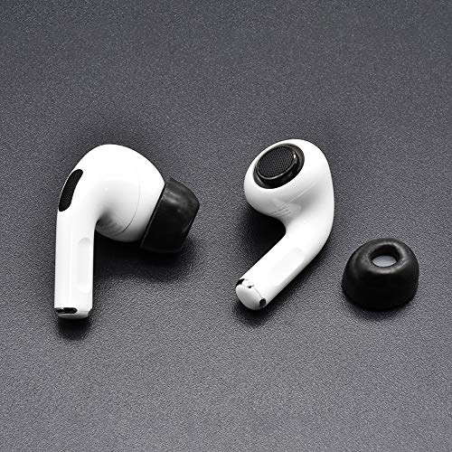 E ECSEM Replacement Eartips Premium Memory Slow Rebound Foam Ear Tips Noise Reducing Earbud Tips Compatible with Apple AirPods Pro Earphone (L, Black&Gray)