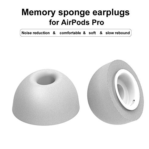 E ECSEM Replacement Eartips Premium Memory Slow Rebound Foam Ear Tips Noise Reducing Earbud Tips Compatible with Apple AirPods Pro Earphone (L, Black&Gray)