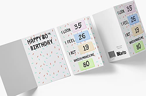 Funny 80th Birthday Cards For Women Or Men – For Friends, Family, Lover, Etc. – Funny Birthday Cards 80 years old – Perfect Funny Birthday Cards 80th Anniversary – Envelope (You look)