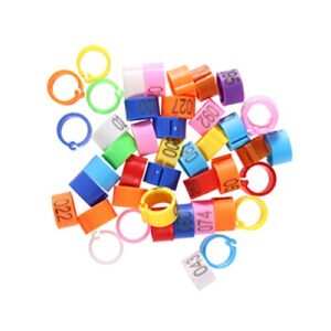 popetpop 100pcs birds foot rings - pigeon tags parrot leg bands, mixed chicks pigeons identification opening foot ring for pigeons, parrots, chickens (mix color)