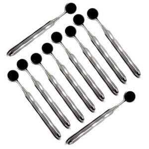 set of 10 new design hollow handle with replaceable dental mouth mirrors #5 ideal for teeth inspection cleaning examination tool