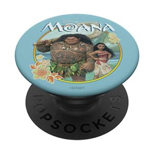 disney moana maui and moana circle portrait popsockets popgrip: swappable grip for phones & tablets