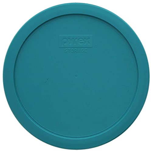 Pyrex 7402-PC Turquoise Round Plastic Food Storage Replacement Lid, Made in USA - 2 Pack