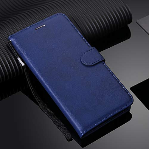 ZYZXCS Xiaomi Redmi Note 8 Wallet Phone Case, [Stand Feature] Kickstand PU Leather Flip Phone Shell, ID&Credit Cards Pocket Feature Shockproof Anti-Fall + Lanyard Cover for Redmi Note8 Blue