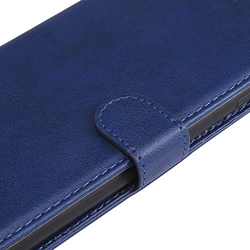 ZYZXCS Xiaomi Redmi Note 8 Wallet Phone Case, [Stand Feature] Kickstand PU Leather Flip Phone Shell, ID&Credit Cards Pocket Feature Shockproof Anti-Fall + Lanyard Cover for Redmi Note8 Blue