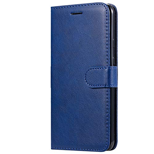 ZYZXCS Xiaomi Redmi Note 8 Wallet Phone Case, [Stand Feature] Kickstand PU Leather Flip Phone Shell, ID&Credit Cards Pocket Feature Shockproof Anti-Fall + Lanyard Cover for Redmi Note8 Blue