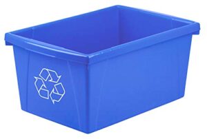 storex 5.5 gallon (21l) recycle bin, 16.75 x 8.25 x 11.88 inches, blue (61517a06c)