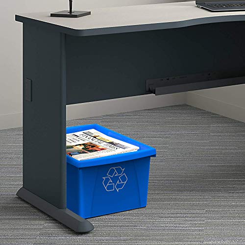 Storex 5.5 Gallon (21L) Recycle Bin, 16.75 x 8.25 x 11.88 Inches, Blue (61517A06C)