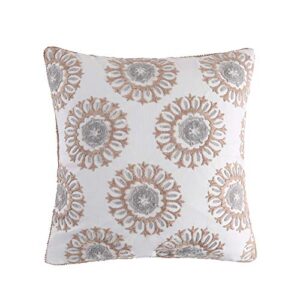 levtex home - nacala - decorative pillow (18x18in.) - mini medallions - taupe, grey and white