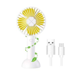 rilitor mini handheld fan portable hand held fan with usb rechargeable battery 3 speed personal desk table fan with base foldable electric fan for kids girls woman home office outdoor travel