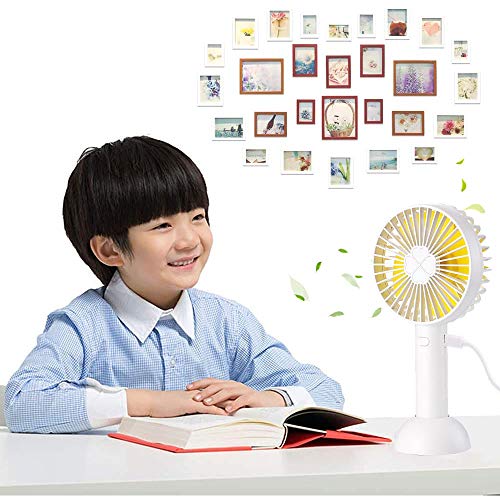 Rilitor Mini Handheld Fan Portable Hand held Fan with USB Rechargeable Battery 3 Speed Personal Desk Table Fan with Base Foldable Electric Fan for Kids Girls Woman Home Office Outdoor Travel