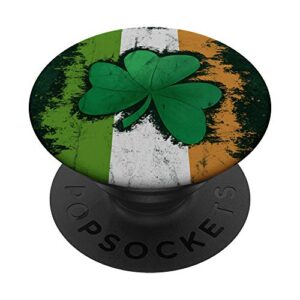 distressed irish flag shamrock lucky clover st patricks popsockets popgrip: swappable grip for phones & tablets