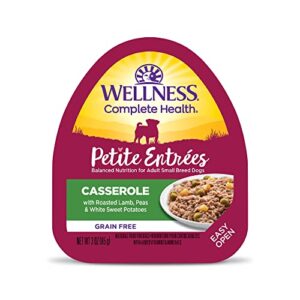 wellness petite entrees casserole grain free roasted lamb, peas & sweet potatoes wet dog food, 3 oz, case of 12