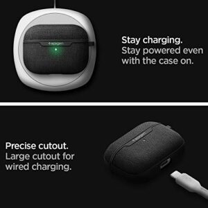 Spigen Urban Fit Designed for Airpods Pro Case Cover with Key Chain, Fabric Case for Airpods Pro - Black
