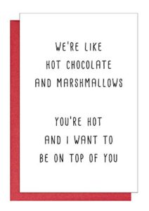 sexy anniversary card, funny valentine's day card, naughty birthday card, you're hot and i want to.
