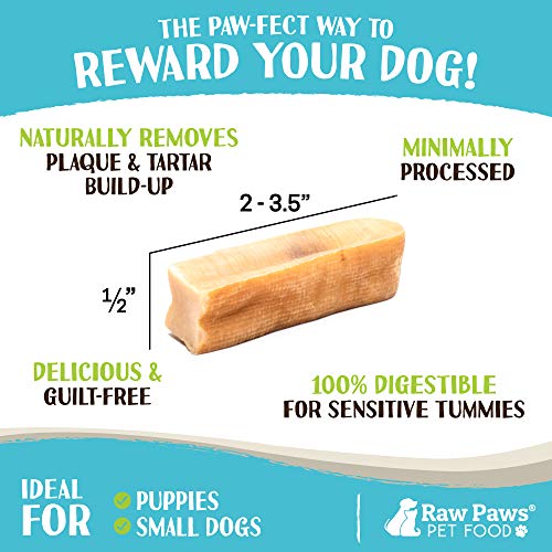 Raw Paws Himalayan Yak Chews for Small Dogs & Puppies - Small Chews (10-Count) - Himalayan Cheese for Small Dogs - Yak Bones for Dogs - Yak Milk Bones for Dogs - Dog Cheese Chews Himalayan