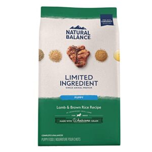 natural balance limited ingredient puppy dry dog food with healthy grains, lamb & brown rice recipe, 24 pound (pack of 1)