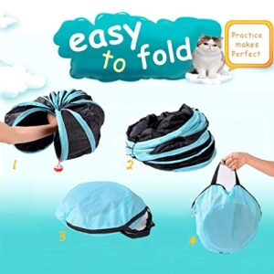 Cat Tunnel Toy 5 Way, Collapsible Cat Playhouse Pet Play Tunnel Tube with Storage Bag for Cats, Puppy, Rabbits, Ferret, Guinea Pig, Indoor and Outdoor Use