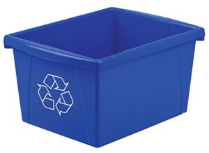 storex 4 gallon (15l) recycle bin, 13.63 x 7.87 x 11.25 inches, blue (61505a06c)