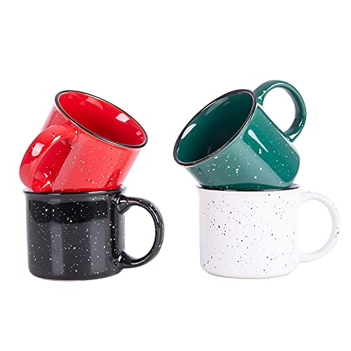 Cutiset 14 Ounce Ceramic Speckled Campfire Coffee Mug,For Tea, Coffee and Hot Chocolate, Set of 4